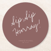 Reflections Wedding Hurray Cinnamon Rose ID774 Runder Pappuntersetzer (Vorderseite)