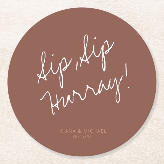 Reflections Wedding Hurray Clay ID774 Runder Pappuntersetzer (Vorderseite)