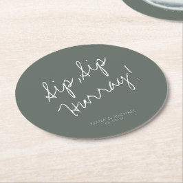 Reflections Wedding Hurray Sage Green ID774 Runder Pappuntersetzer