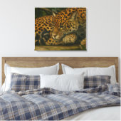 Reflective Jaguar - Serene Wildlife Art Print Leinwanddruck (Insitu (Schlafzimmer))