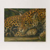 Reflective Jaguar - Serene Wildlife Art Print Puzzle (Horizontal)