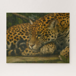 Reflective Jaguar - Serene Wildlife Art Print Puzzle