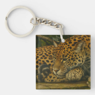 Reflective Jaguar - Serene Wildlife Art Print Schlüsselanhänger