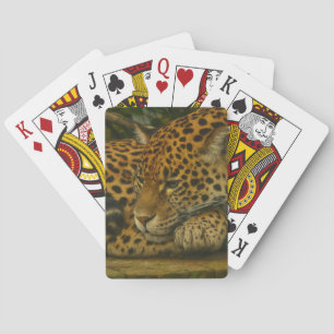 Reflective Jaguar - Serene Wildlife Art Print Spielkarten