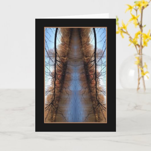 Reflective Lake Shore Card Karte (Gelbe Blume)