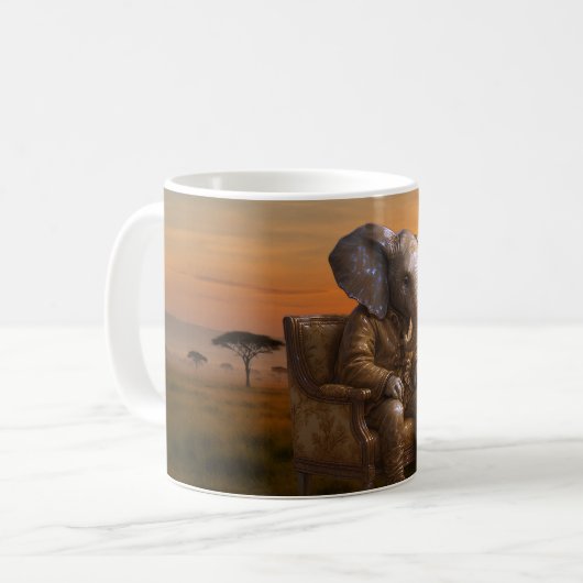 Reflective Safari Elephant Kaffeetasse (Vorderseite Links)