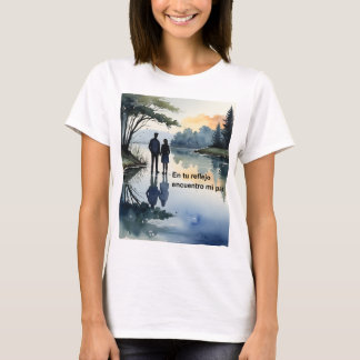 Reflejos en el Agua: Ilustración Minimalista en Ac T-Shirt