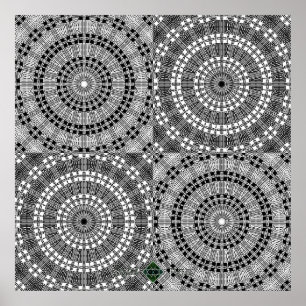 Reflektiere Mandala-Raster Poster