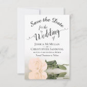 Reflektieren der blasspfirsichfarbenen Rose Romant Save The Date (Vorderseite)