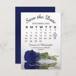 Reflektieren der blauen Rose Eleganter Hochzeitska Save The Date