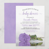 Reflektieren der Lavendel-Rose Elegante Babydusche Einladung (Vorne/Hinten)