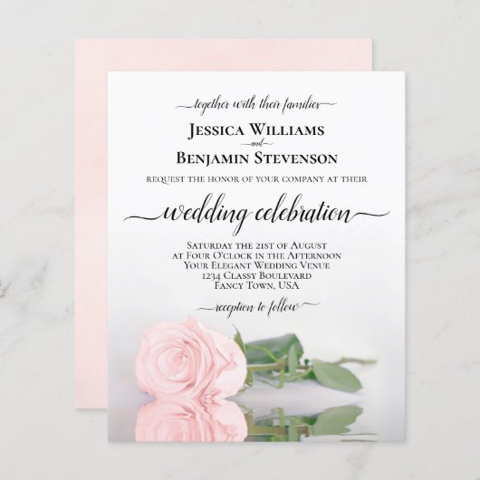 Reflektieren der rosa Rose-HAUSHALT für Hochzeit (Vorne/Hinten)