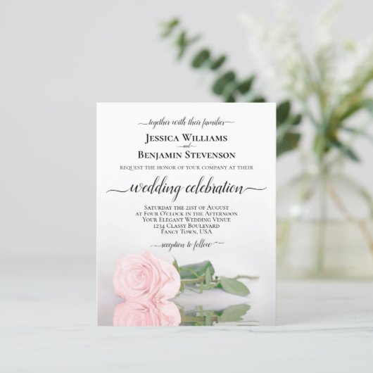 Reflektieren der rosa Rose-HAUSHALT für Hochzeit (Stehend Vorderseite)