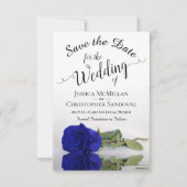 Reflektieren der Royal Blue Rose Romantische Hochz Save The Date (Vorderseite)
