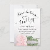 Reflektieren Rosa Rosa Romantische Hochzeit Save The Date (Vorderseite)
