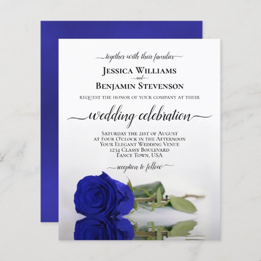 Reflektieren Royal Blue Rose HAUSHALT Hochzeit ein (Vorne/Hinten)