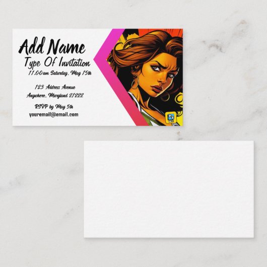 Reflektieren Sie die Einladung für sie (Vorne/Hinten)