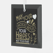 Reflektieren Sie Ihre Hoffnungen Ornament Aus Glas (Vorderseite links)