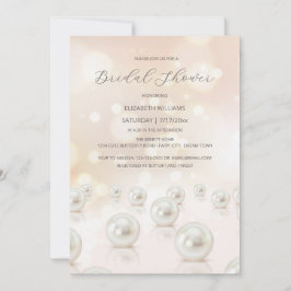 Reflektieren von Perlen Cremes Brautparty Einladung
