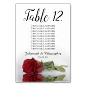 Reflektieren von Rote Rose Seating Chart Hochzeit Tischnummer (Rückseite)