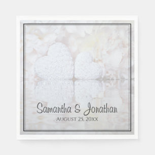 Reflektieren von weißen Ponys & Hearts Elegante Ho Serviette