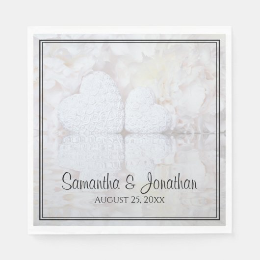 Reflektieren von weißen Ponys & Hearts Elegante Ho Serviette (Vorderseite)