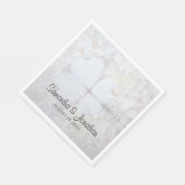 Reflektieren von White Hearts & Peonies Elegante H Serviette (Ecke)