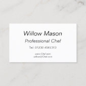 Reflektierend - Koch - Visitenkarte (Rückseite)