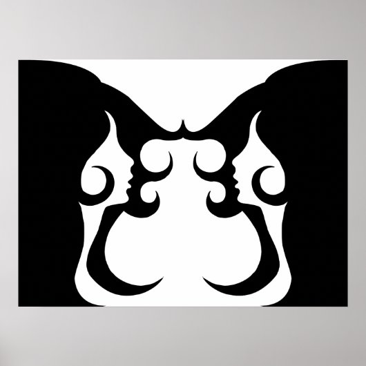 Reflektierende Deco-Mod-Frau Poster (Vorne)