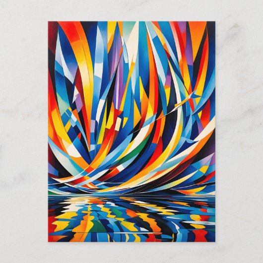 Reflektierende Kurvengeometrie-Abstraktion Postkarte (Vorderseite)