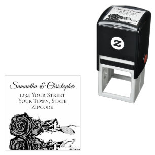 Reflektierende Rose Elegante Hochzeitsstimmung Rüc Permastempel