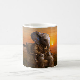 Reflektierender Safari-Elefant Kaffeetasse