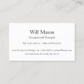 Reflektierender Text - Arbeitstherapeut - B-Karte Visitenkarte (Rückseite)