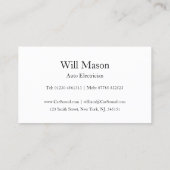 Reflektierender Text - Auto Electrician - Visitenk Visitenkarte (Rückseite)