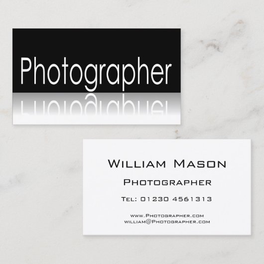 Reflektierender Text - Fotograf - Visitenkarte (Vorne/Hinten)