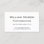 Reflektierender Text - Fotograf - Visitenkarte (Rückseite)