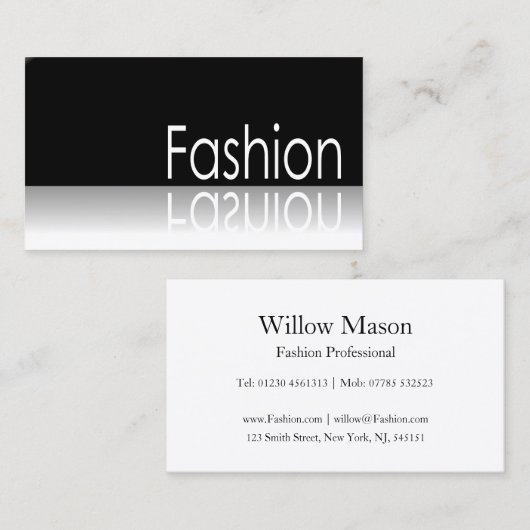 Reflektierender Text - Mode - Visitenkarte (Vorne/Hinten)