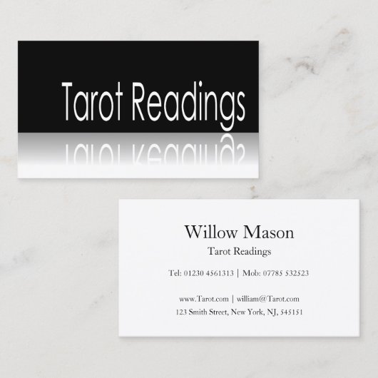 Reflektierender Text - Tarot - Visitenkarte (Vorne/Hinten)