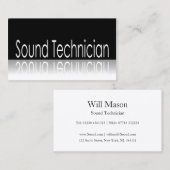 Reflektierender Text - Tontechniker - Visitenkarte (Vorne/Hinten)