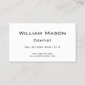 Reflektierender Text - Zahnarzt - Visitenkarte (Rückseite)