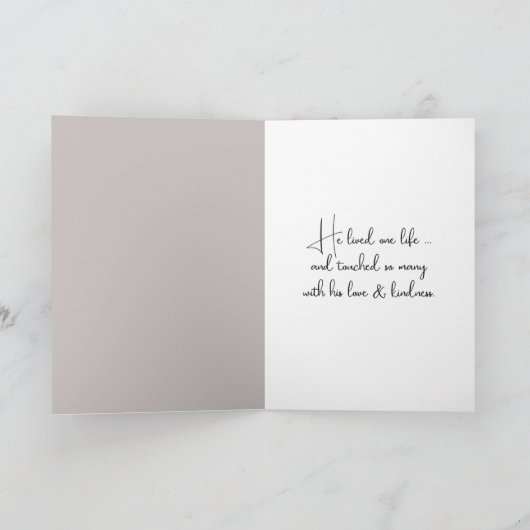 Reflektierendes Beileid aus Holz Karte (Innenseite)