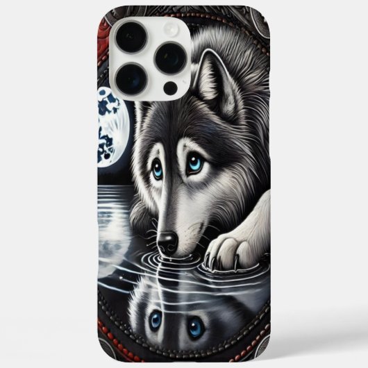 Reflektierendes Weißwolf-Design Case-Mate iPhone Hülle (Rückseite)