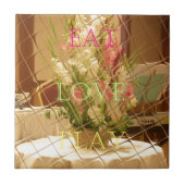 Reflektierte Blütenkunst Fliese (Vorderseite)