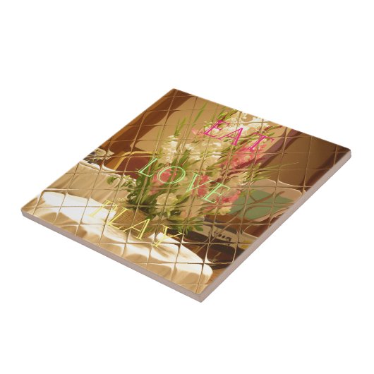 Reflektierte Blütenkunst Fliese (Seite)