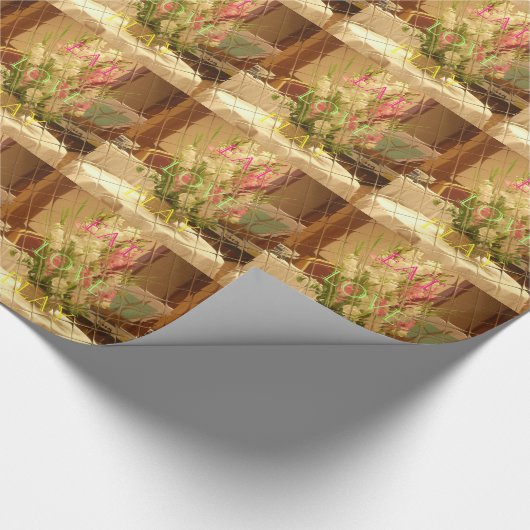 Reflektierte Blütenkunst Geschenkpapier (Ecke)