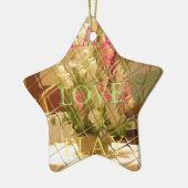 Reflektierte Blütenkunst Keramikornament (Links)