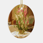 Reflektierte Blütenkunst Keramikornament (Rechts)