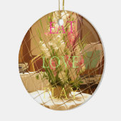 Reflektierte Blütenkunst Keramikornament (Links)