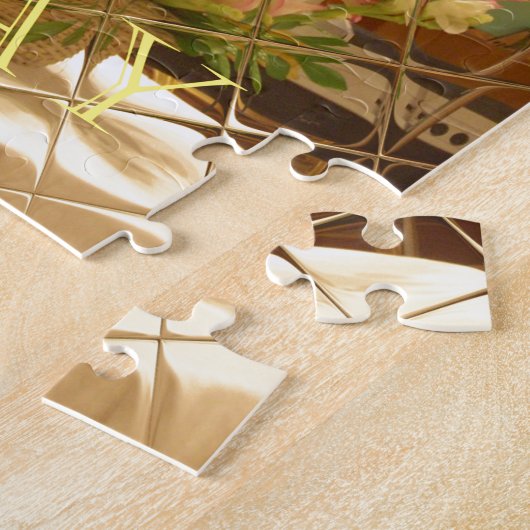 Reflektierte Blütenkunst Puzzle (Seite)