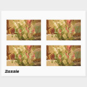 Reflektierte Blütenkunst Rechteckiger Aufkleber (Blatt)